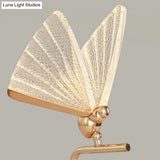 Art Deco Acrylic Led Floor Light With Gold Finish - Stylish Standing Lamp For Living Room