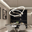 Art Deco Acrylic White Suspension Chandelier For Restaurants: Triangular Loop Design 3 /