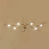 Art Deco Aluminum Sconce Light With 6 Bulbs For Living Room Wall Decor White