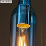 Art Deco Beer Bottle Ceiling Pendant Light | 1-Head Glass Bistro Hanging Lamp