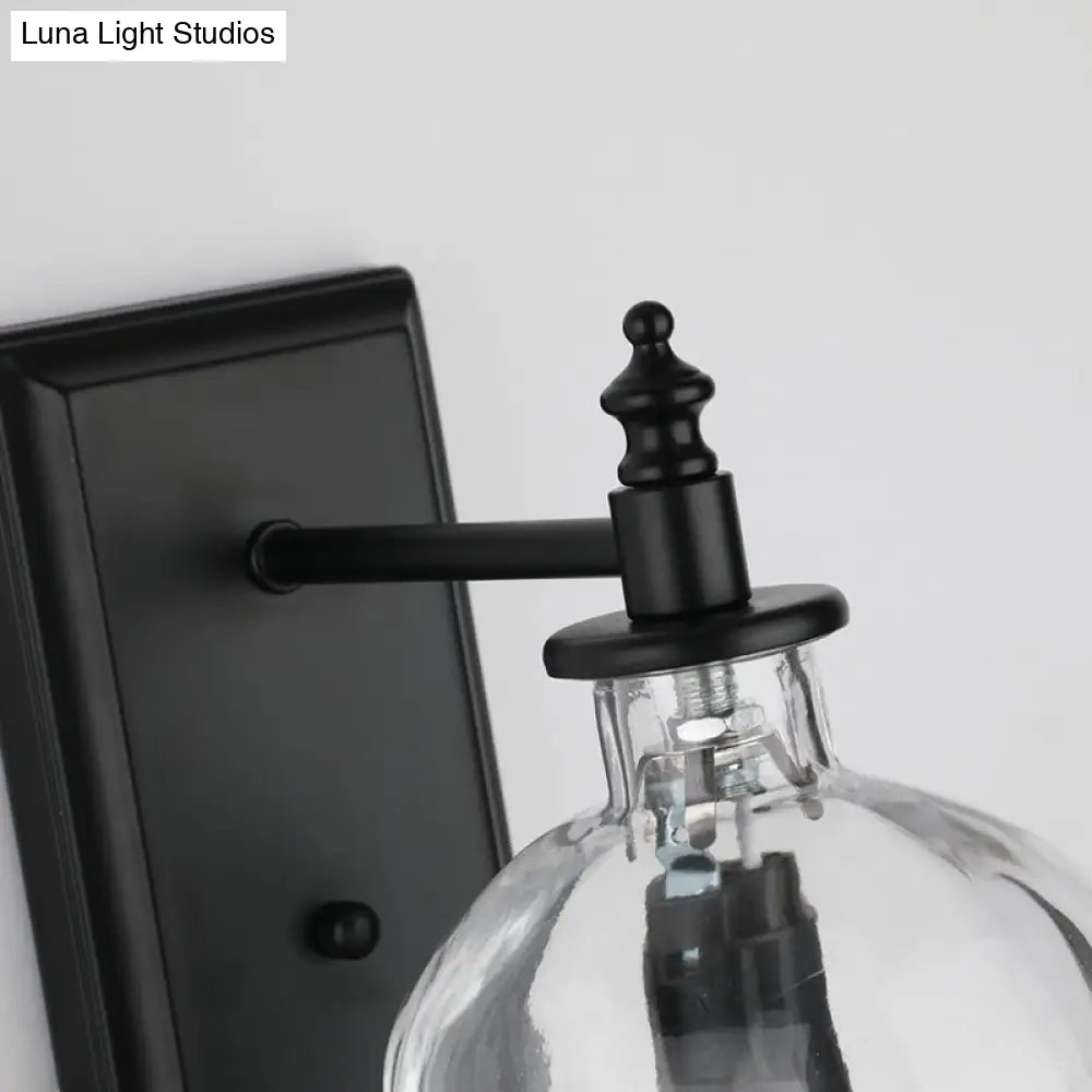 Art Deco Clear Glass Skull Wall Sconce Light Fixture For Bedroom