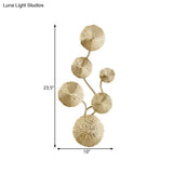 Art Deco Gold Finish Lotus Leaf Wall Lamp - Stainless Steel Flush Sconce