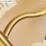 Art Deco Gold Finish Lotus Leaf Wall Lamp - Stainless Steel Flush Sconce