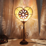 Art Deco Heart-Shaped Red/Yellow Metal Table Lamp: Nightstand Lighting For Living Room Yellow