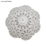 Art Deco Metal Bowl Flush Mount Ceiling Lamp With 3 Lights - White Ideal For Living Room