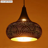 Art Deco Metal Pendant Light With Down Lighting For Gourd Restaurant - Silver/Bronze/Brass