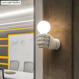 Art Deco Resin Wall Sconce Light - 1-Head White/Black Ideal For Office