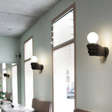 Art Deco Resin Wall Sconce Light - 1-Head White/Black Ideal For Office Black / A