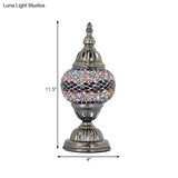 Art Deco Tower Bedroom Table Lamp With Stained Glass And Colorful Lighting