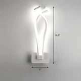 Art Deco Twisting Led Wall Sconce: Metal Edition For Bedroom Lighting White /