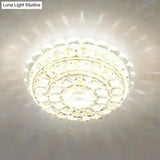 Artistic Crystal Led Flush Ceiling Light For Entryway