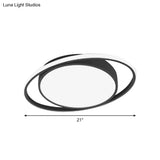 Artistic Led Flush Mount Ceiling Light In Black For Modern Living Room