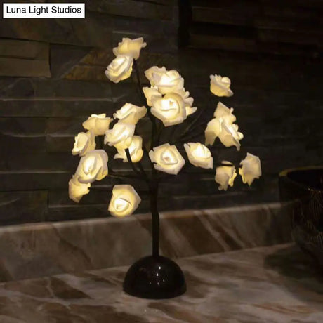 Artistic Led Table Lamp With Black Tree Branch Design - Perfect Nightstand Light For Bedroom