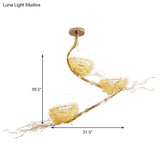 Artistry Golden Pendant Chandelier With Matte White Glass Shades - Perfect For Living Rooms 1/2/3