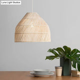 Asian Style Rattan Pendant Light With Hanging Wire - Bell Shape Lighting Fixture (39) Bedroom Décor