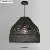 Asian Style Rattan Pendant Light With Hanging Wire - Bell Shape Lighting Fixture (39) Bedroom Décor
