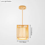 Asian Wood Island Pendant Light - Natural Finish