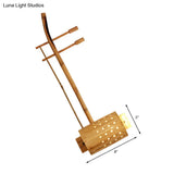 Asian Wood Wall Sconce Lamp With Bamboo Shade