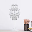 Askella - Retro Style Lantern Table Lamp Metal 1-Light Nightstand Lighting In White/Gold With Clear