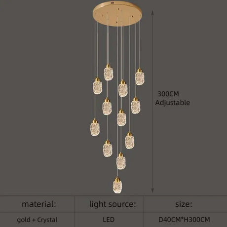 Astrea Modern LED Crystal Chandelier 12 lights / Cool Light