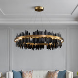 Noir Brilliance - Contemporary Black Led Chandelier Light