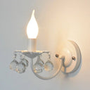 Baby Bedroom Crystal Ball Wall Sconce - Nordic Style Metal Candle Light (1 Bulb) White