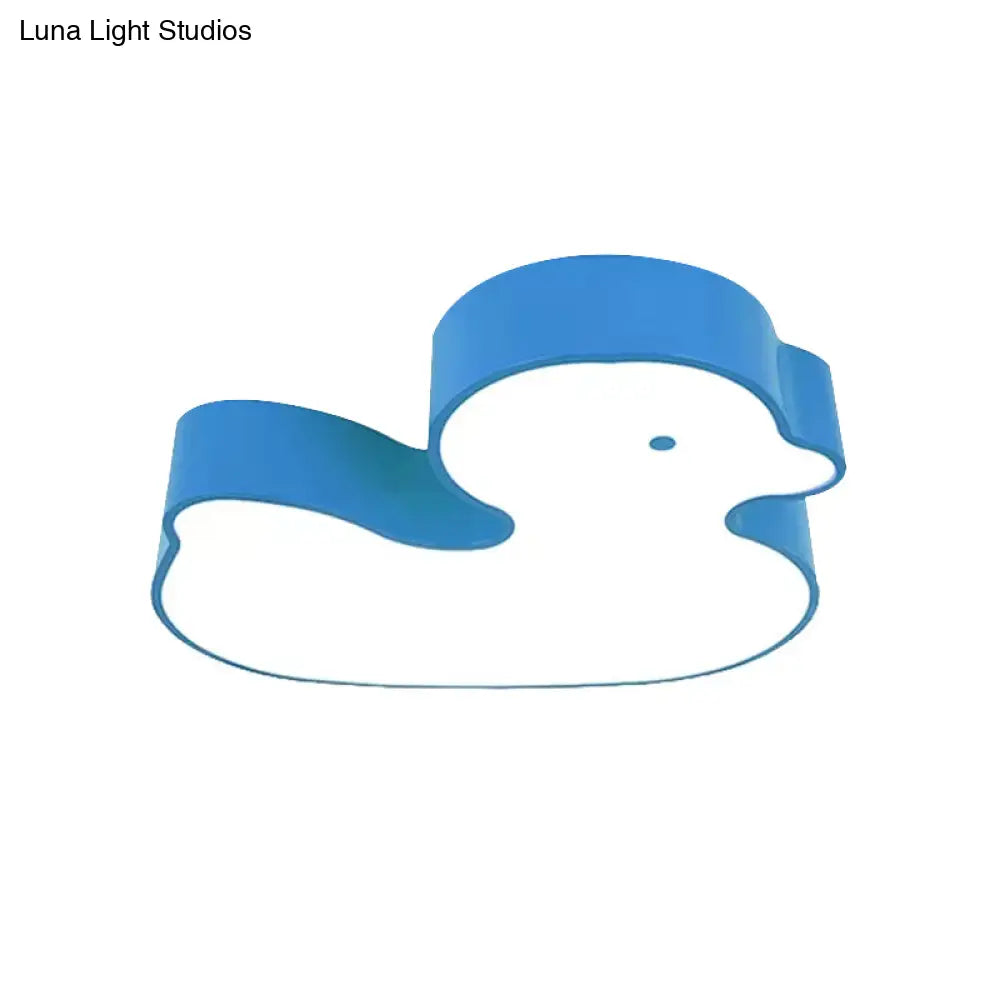 Baby Duck Led Flush Ceiling Light - Fun & Bright Metal Fixture For Child’s Bedroom