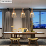 Bamboo Bell Pendant Ceiling Light - Minimalist 1-Head Suspension Lighting For Tea Room