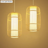 Bamboo Birdcage Pendant Light - Minimalist Design For Restaurants And Ceilings