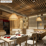 Bamboo Cone Ceiling Lamp: Modern Wood Pendant Light - Ideal For Living Room