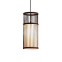 Bamboo Cylinder Suspension Pendant Light - Minimalist Restaurant Ceiling Fixture Coffee