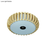 Bamboo Donut Flush Mount 3 - Bulb Ceiling Chandelier - 17’/21’ Wide Traditional Wood Design