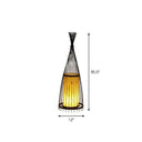 Bamboo Floor Lamp From South-East Asia With Tapered Design And Cylindrical Shade Black / Small