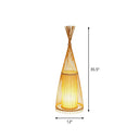 Bamboo Floor Lamp From South-East Asia With Tapered Design And Cylindrical Shade Wood / Small