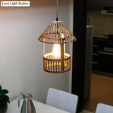 Bamboo Pavilion Pendant Light Kit For Dining Room