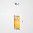Bamboo Pendant Ceiling Light With Wood Cylindrical Pendulum - Asian Style Single Bulb Ideal For