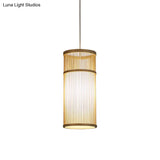 Bamboo Pendant Light: Modern Chinese Teahouse Ceiling Lamp