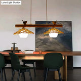 Bamboo Pendant Lighting: Conical Island Light With White Glass Shade