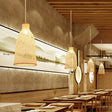 Bamboo Suspension Lighting: Minimalist 1-Head Wood Pendant For Tea Room / B