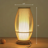 Bamboo Tea Room Nightstand Lamp Contemporary Single Table Lighting In Wood / C