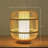 Bamboo Tea Room Nightstand Lamp Contemporary Single Table Lighting In Wood / F