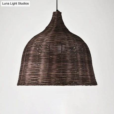 Bamboo Trumpet Tearoom Pendant Lamp - Asian Style Ceiling Hang Light With 1 Head