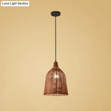 Bamboo Trumpet Tearoom Pendant Lamp - Asian Style Ceiling Hang Light With 1 Head