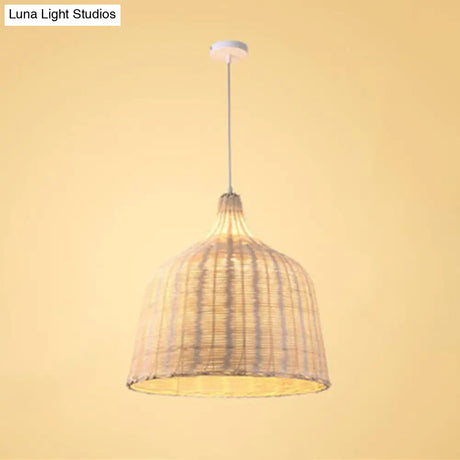 Bamboo Trumpet Tearoom Pendant Lamp - Asian Style Ceiling Hang Light With 1 Head