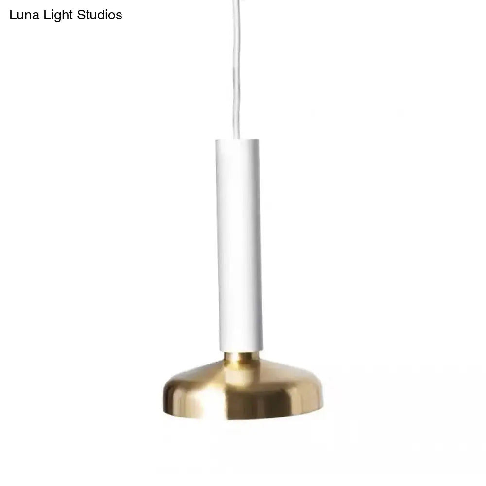 Barn Metal Pendant Light Kit - Minimalist White/Black Hanging Lamp For Bedside