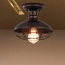 Barn Shade Kitchen Semi Mount Light With Antique Bronze Finish