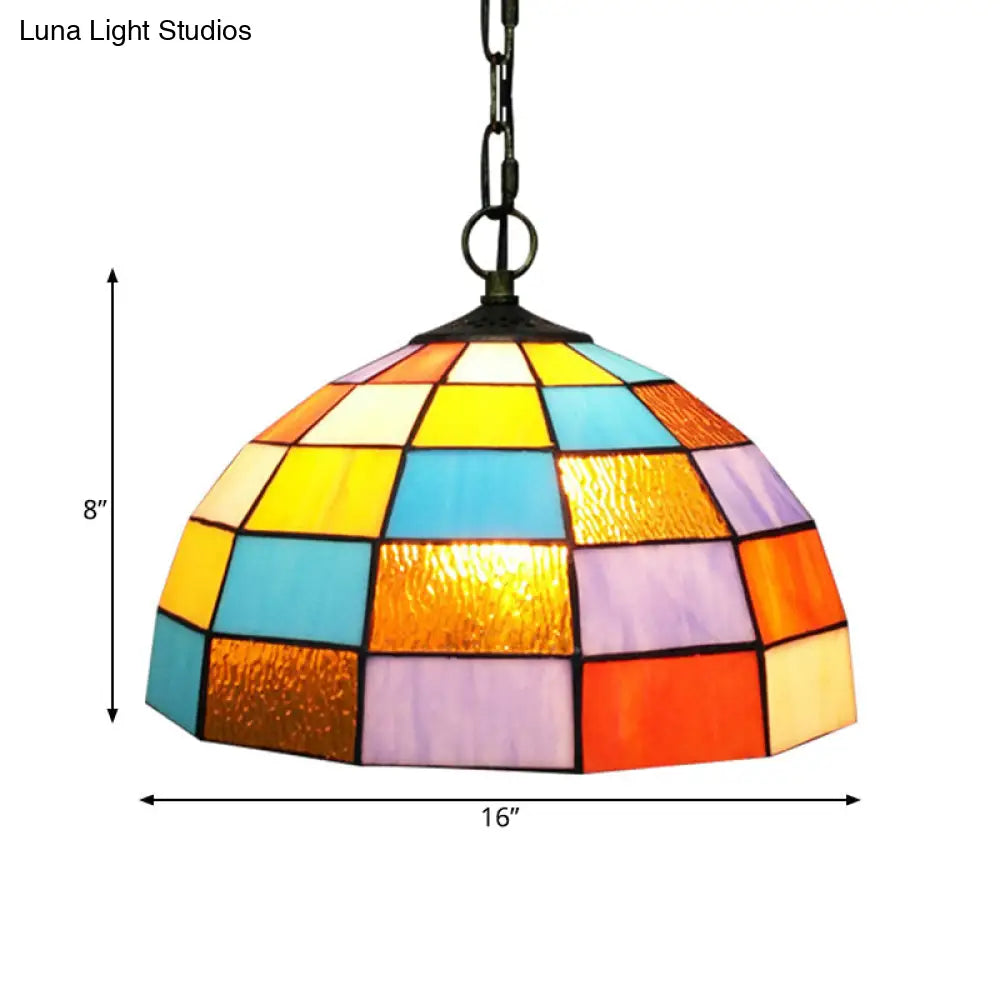 Baroque Black Pendant With Orange Cut Glass Shade - Elegant Light Fixture For Living Room Ceiling