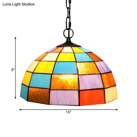 Baroque Black Pendant With Orange Cut Glass Shade - Elegant Light Fixture For Living Room Ceiling