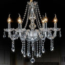 Baroque Candelabra Chandelier: Clear Crystal Pendant Light For Dining Room 6 /