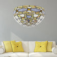 Baroque Stained Glass Wall Sconce - Purple And Yellow 1 Head Mount Light For Staircase Purple-Yellow
